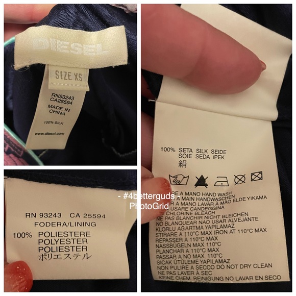 Diesel 100% Silk Fregius Vestito High Low Handkerchief Maxi Dress Sz XS - Picture 10 of 16